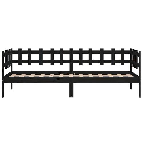 Daybed 80x200 cm massivt fyrretræ sort