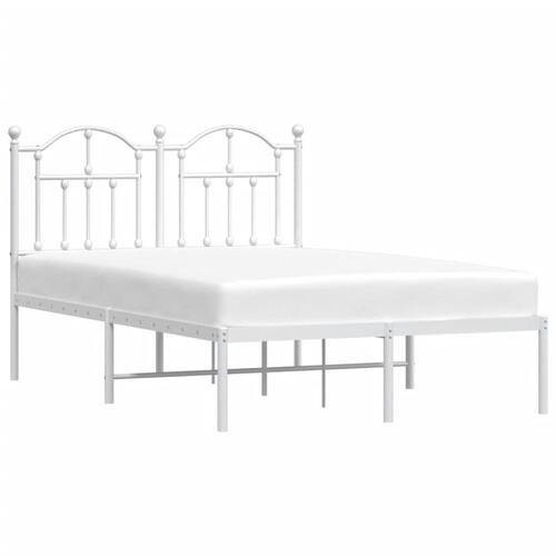 Sengeramme med sengegavl 120x200 cm metal hvid