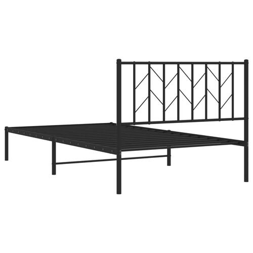 Sengeramme med sengegavl 107x203 cm metal sort