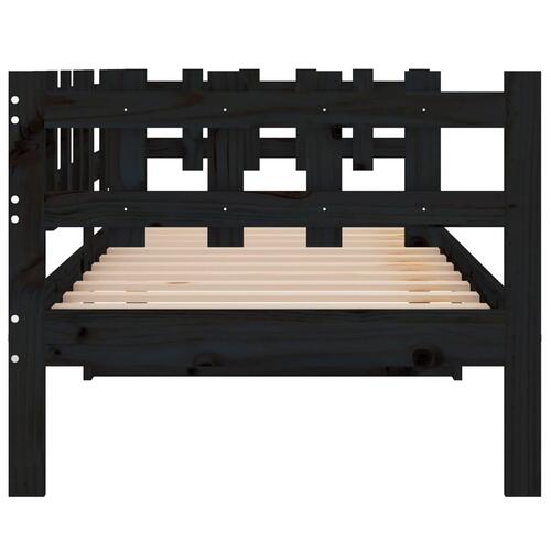 Daybed 80x200 cm massivt fyrretræ sort