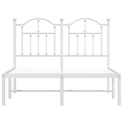 Sengeramme med sengegavl 120x200 cm metal hvid