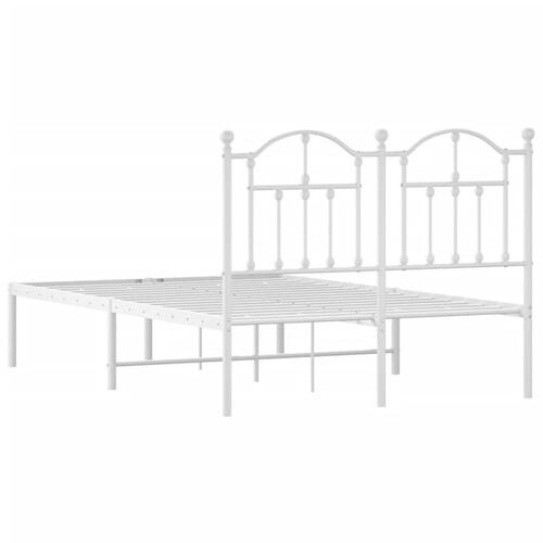 Sengeramme med sengegavl 120x200 cm metal hvid