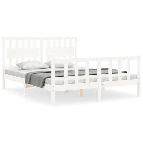 Sengeramme uden madras 160x200 cm massivt fyrretræ hvid