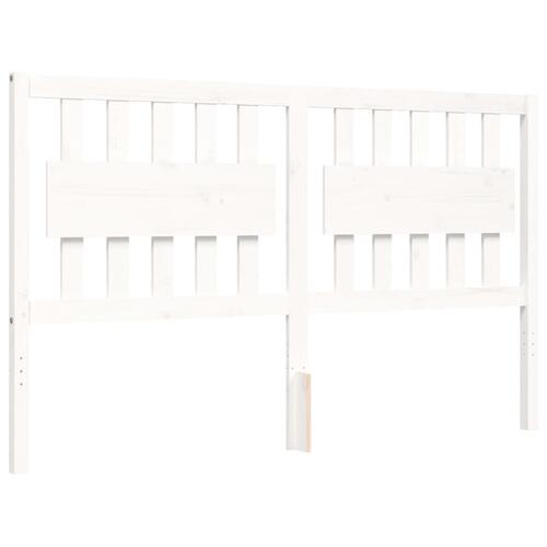 Sengeramme uden madras 160x200 cm massivt fyrretræ hvid