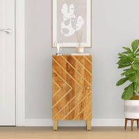 Kommode 40x33,5x75 cm massivt mangotræ brun og sort
