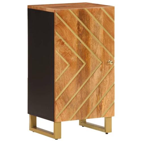 Kommode 40x33,5x75 cm massivt mangotræ brun og sort