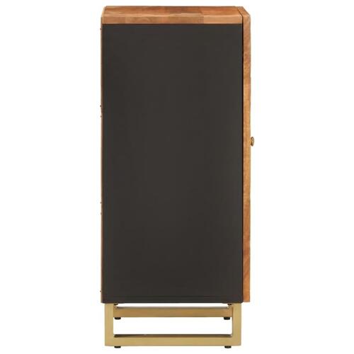 Kommode 40x33,5x75 cm massivt mangotræ brun og sort