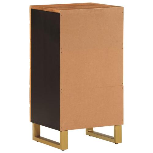 Kommode 40x33,5x75 cm massivt mangotræ brun og sort