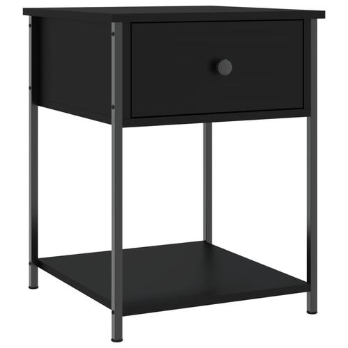 Sengebord 44x45x58 cm konstrueret træ sort