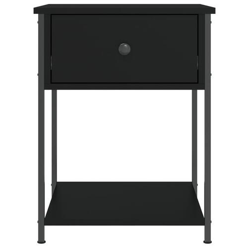 Sengebord 44x45x58 cm konstrueret træ sort