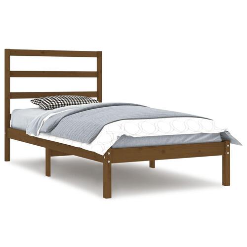 Sengeramme 100x200 cm massivt fyrretræ gyldenbrun