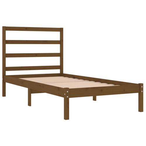 Sengeramme 100x200 cm massivt fyrretræ gyldenbrun