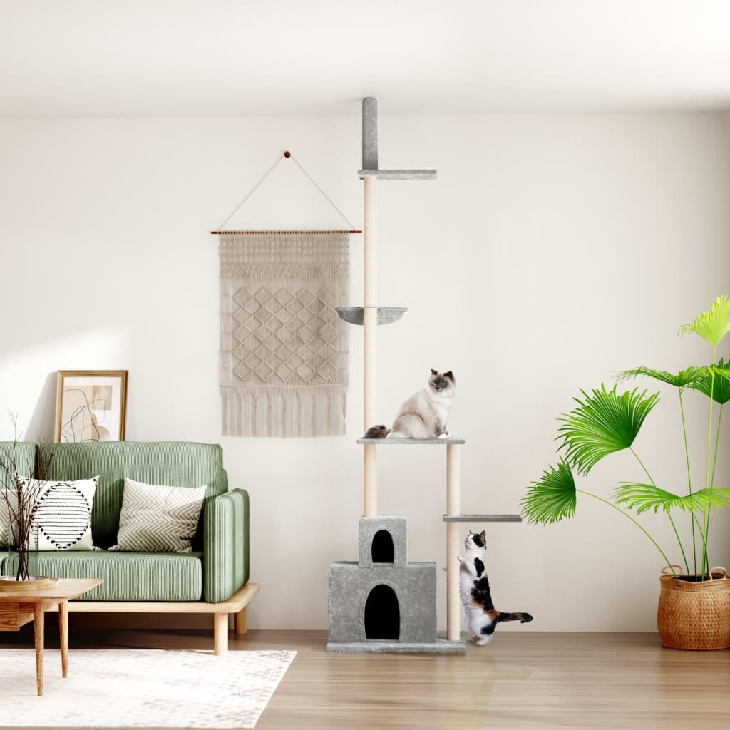 Kradsetræ fra gulv til loft 250,5-276,5 cm lysegrå