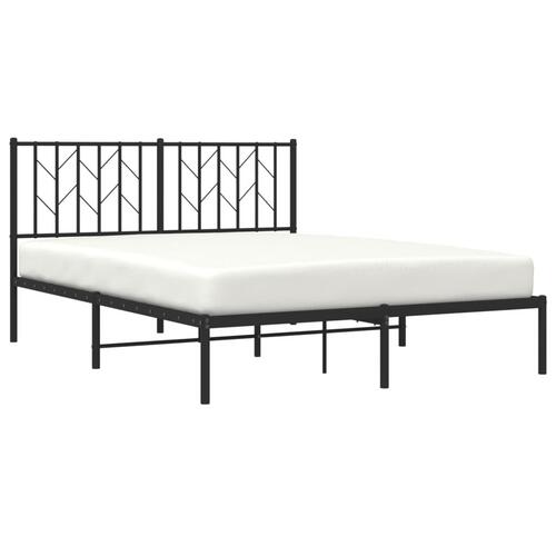 Sengeramme med sengegavl 140x200 cm metal sort