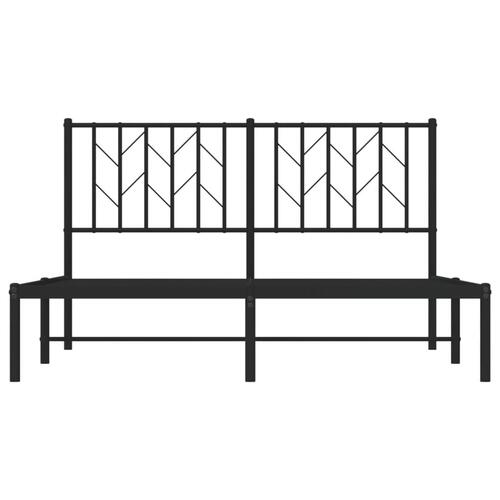 Sengeramme med sengegavl 140x200 cm metal sort