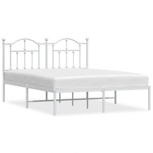 Sengeramme med sengegavl 140 x 200 cm metal - hvid
