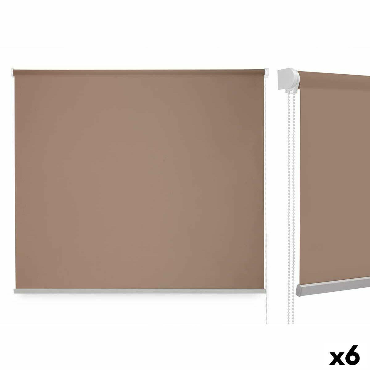 Rullegardiner 120 x 180 cm Beige Klæde Plastik (6 enheder)