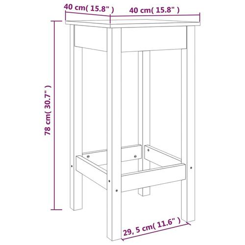Barstole 2 stk. 40x40x78 cm massivt fyrretræ gyldenbrun