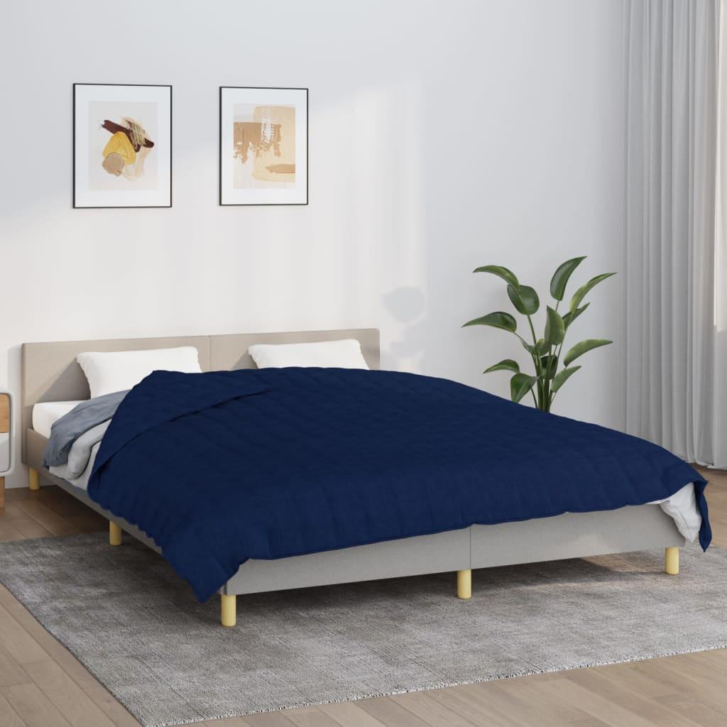 Tyngdetæppe 220x230 cm 15 kg stof blå
