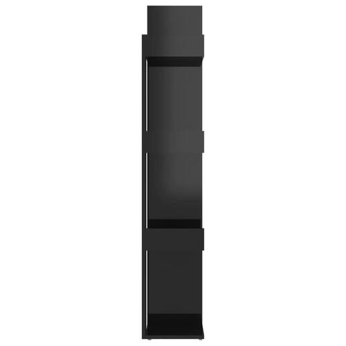 Bogreol 86x25,5x140 cm konstrueret træ sort højglans