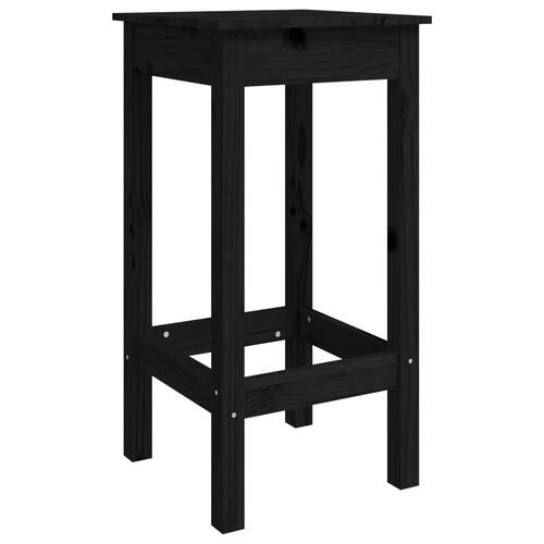 Barstole 2 stk. 40x40x78 cm massivt fyrretræ sort