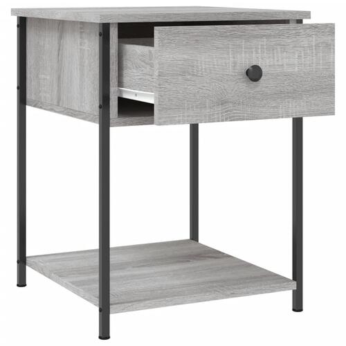 Sengebord 44x45x58 cm konstrueret træ grå sonoma-eg
