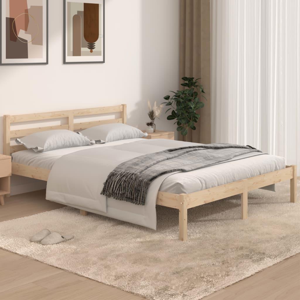 Sengeramme 140x190 cm massivt fyrretræ
