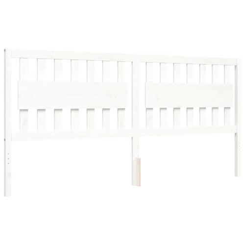 Sengeramme uden madras 200x200 cm massivt fyrretræ hvid