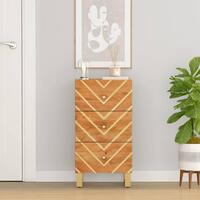 Kommode 40x33,5x75 cm massivt mangotræ brun og sort