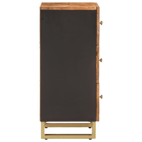 Kommode 40x33,5x75 cm massivt mangotræ brun og sort