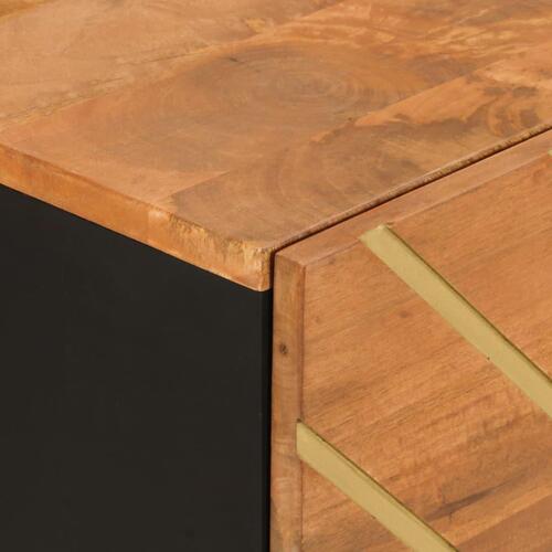 Kommode 40x33,5x75 cm massivt mangotræ brun og sort