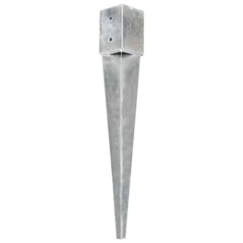 Jordpløkker 6 stk. 10 x 10 x 76 cm galvaniseret stål sølvfarvet