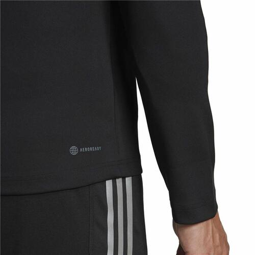 Langærmet T-shirt til Mænd Adidas 1/4-Zip Sort M