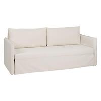 Sofa Beige Polyester Hør 210 x 93 x 95 cm