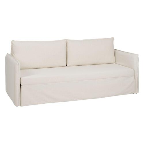 Sofa Beige Polyester Hør 210 x 93 x 95 cm