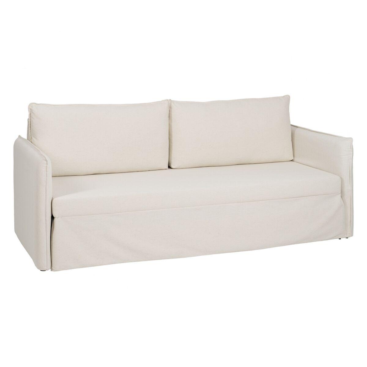 Sofa Beige Polyester Hør 210 x 93 x 95 cm