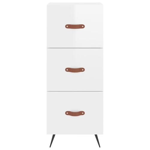 Skab 34,5x34x180 cm konstrueret træ hvid højglans