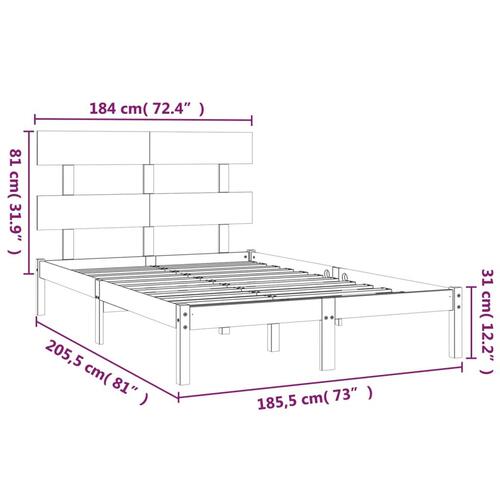 Sengeramme 180x200 cm massivt fyrretræ