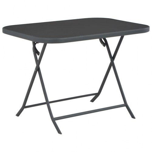 Foldbart havebord 100 x 75 x 72 cm glas og stål grå
