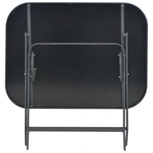 Foldbart havebord 100 x 75 x 72 cm glas og stål grå