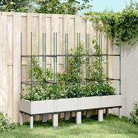 Plantekasse med espalier 160x40x142,5 cm PP hvid