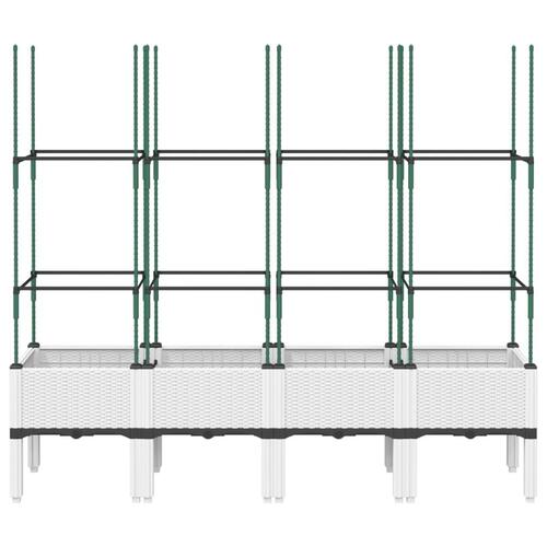 Plantekasse med espalier 160x40x142,5 cm PP hvid
