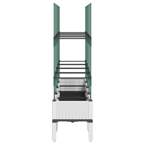 Plantekasse med espalier 160x40x142,5 cm PP hvid