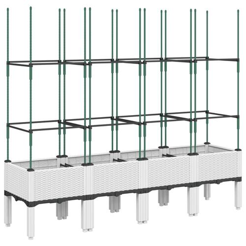 Plantekasse med espalier 160x40x142,5 cm PP hvid