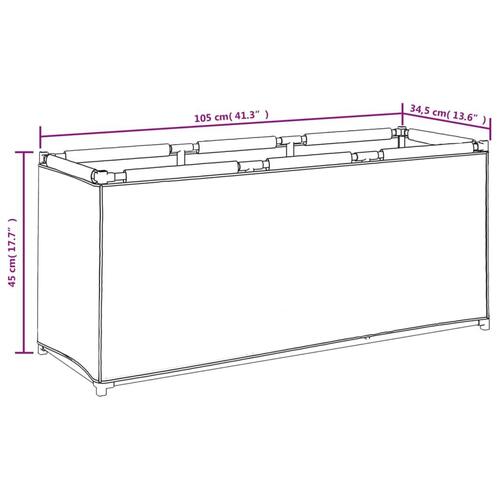 Opbevaringskasse 105x34,5x45 cm stof grå