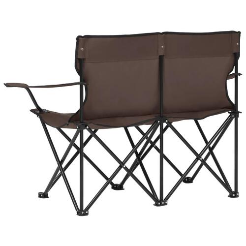 2-personers campingstol foldbar stål og stof gråbrun