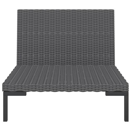 Moduler til havesofa 2 stk. med hynder halvrundt polyrattan