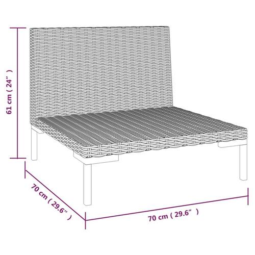 Moduler til havesofa 2 stk. med hynder halvrundt polyrattan