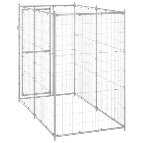 Udendørs hundebur 110x220x180 cm galvaniseret stål