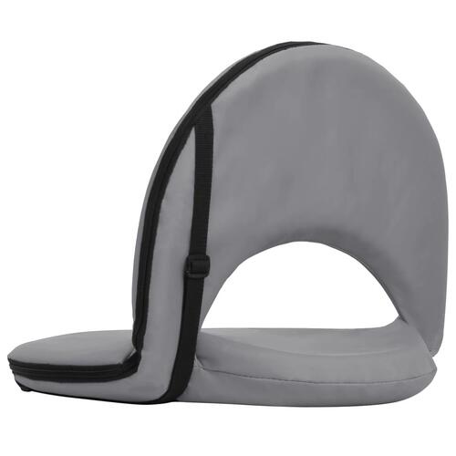 Foldbare strandstole 2 stk. stål og stof grå